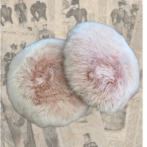 Article Other - Article (Retired) Lanna Round Pink Sheepskin Pair of Pillows - EUC - So Soft!